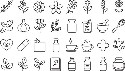 Poster - Healthcare and Medicine - Thin line vector icon set. Pixel perfect. Editable stroke. For Mobile and Web. The set contains icons: Healthcare And Medicine, Medical Exam, Medicine, Hospital, Doctor, Medi