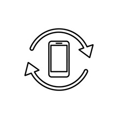Fototapete - Smartphone with arrows indicating refresh concept of vector, transparent background  