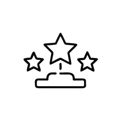 Poster - Outline three stars above a podium on a icon award
