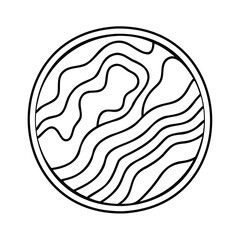 Poster - Circular graphic with wavy lines a thick outline on circle round