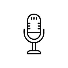Poster - Microphone icon on simple audio recording symbol sound