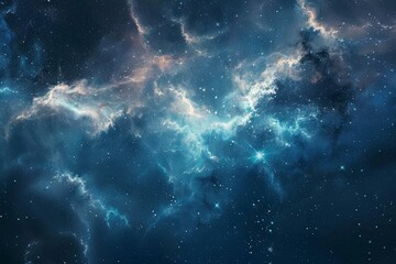 Poster - Nebulae and stars are forming an ethereal deep space scene