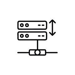 Poster - Server racks with up down arrows for data transfer network technology