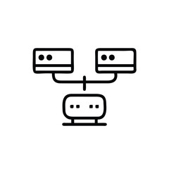 Fototapete - Graphic connected server units with dots on network data