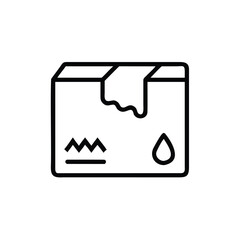 Poster - Line art box with damaged top drop symbol on package shipping