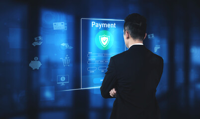 Poster - Secure online payments ensure smooth e-commerce with safe transactions, digital payment systems, and financial data protection. Vouch