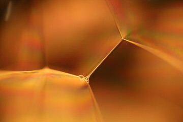 Fototapete - 	
Orange coloured liquid surface, fluid effect, bright chemistry, geometric shapes
