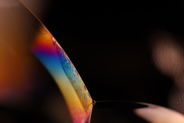 Fototapete - One colourful liquid line on black background 