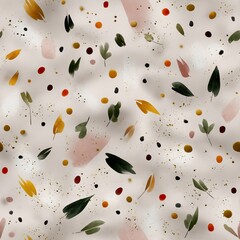 Poster - Enjoy a vibrant watercolor abstract pattern filled with soft pastel dots in shades of pink, yellow, green, orange, and red SEAMLESS PATTERN