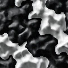 Poster - Complex and artistic topographic patterns in a black and white color scheme create a visually striking and detailed texture SEAMLESS PATTERN
