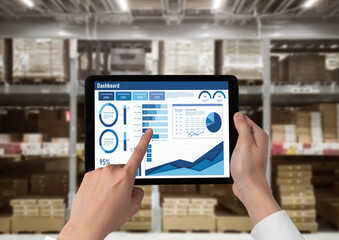 Poster - Business data dashboard provide business intelligence analytic for marketing strategy planning snugly with big data set to analyze customer demands and foreseeing business future