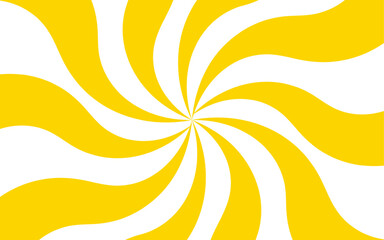 Aufkleber - Abstract bold and vibrant design featuring a yellow and white radial swirl pattern. Thick yellow and white curved bands radiating from a central focal point. Clean, modern, and graphic, with visual en