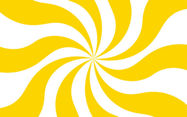 Aufkleber - Abstract bold and vibrant design featuring a yellow and white radial swirl pattern. Thick yellow and white curved bands radiating from a central focal point. Clean, modern, and graphic, with visual en