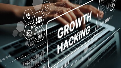 Poster - Modern Digital Marketing Concepts with Emphasis on Growth Hacking Techniques and Technology Integration. Asymptotic smart data analytic.
