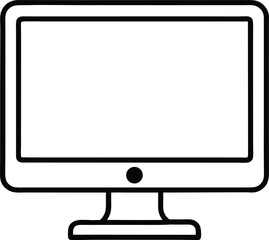 Fototapete - Modern Computer Screen: A minimalist outline of a modern computer screen, representing technology and digital communication, perfect for illustrating concepts related to information and innovation.