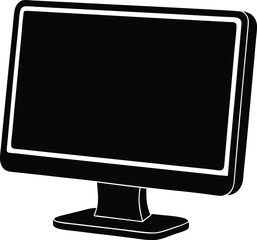 Fototapete - Monitor screen: An isolated image of a computer monitor screen against a solid background, showcasing the sleek design and functionality of modern technology.