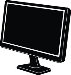 Fototapete - Minimalist Monochrome Monitor: A modern, sleek monitor design, captured in a bold monochrome aesthetic, emphasizes the device's clean lines and form.