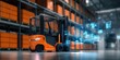 © Yevhen - The advanced forklift operating in a modern warehouse environment with digital technology.