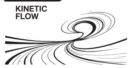 Poster - Abstract kinetic flow illustration with swirling lines on a white background design element art