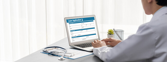 Poster - Online loan application form for brisk digital information collection on the internet network