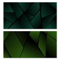 Poster - Abstract polygonal pattern. Set of two dark gradient polygonal backgrounds. Background design, cover, postcard, banner, wallpaper