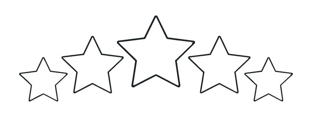 Poster - Five Star Rating Icon vector illustration of an white background with hearts