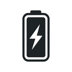 Poster - Battery Icon with Lightning Bolt vector illustration of an white background with hearts