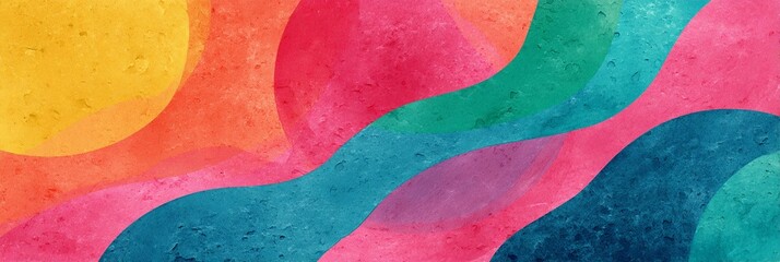 Poster - Colorful painting with a blue line