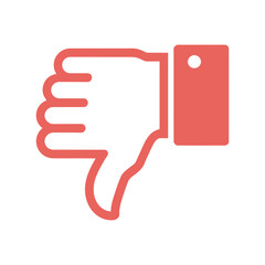 Poster - Red Thumbs Down Icon vector illustration of an white background with hearts