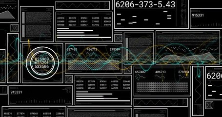 Poster - Dashboard loading upon waves animating, central gauge updating values and panels revealing insights
