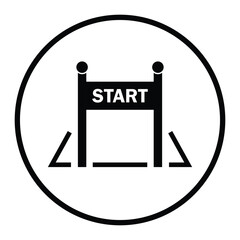 Fototapete - Start vector icon. Single start button silhouette symbol website design. Simple start position button icon isolated on white background. Start project sign. Vector illustration.