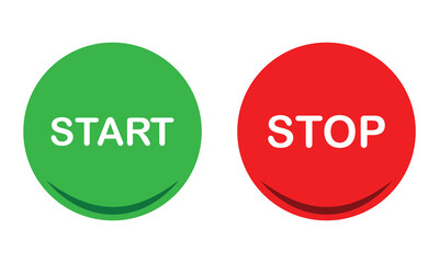 Fototapete - Start and stop point icon. Start project button icon, vector illustration silhouette symbol website graphic design. Flat style concept start, stop design icon isolated on white. Vector illustration.