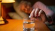 © uniyok - Elderly woman takes medication before bedtime for nighttime health routine
