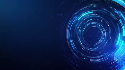 Poster - Futuristic Technology Interface, Concentric Circles and Digital Elements