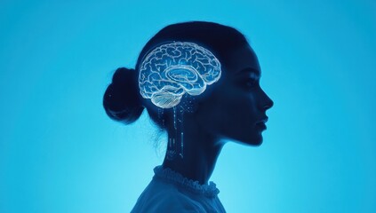 Poster - Conceptual visualization of artificial intelligence with human brain