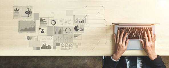 Poster - Data insights, charts, and analytics help visualize performance. Data drives strategy, analytics enhances growth, and data improves business outcomes through analytics. Vouch