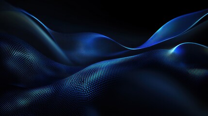 Aufkleber - Abstract blue wave pattern, digital illustration, vibrant and flowing