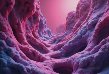 Poster - Organic abstract forms in a mocha mousse color palette, creating a surreal landscape