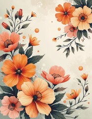Aufkleber - Maximalist floral graphic pattern with layered visual complexity and vibrant colors