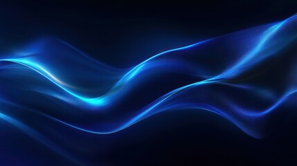 Aufkleber - Abstract blue wave background with dynamic light effect and smooth curves