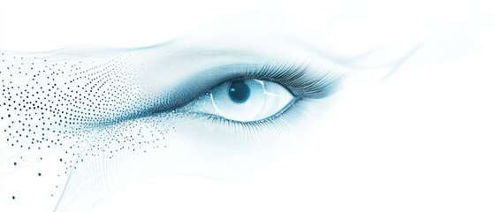 Poster - Abstract depiction of human eye with digital particle wave effect