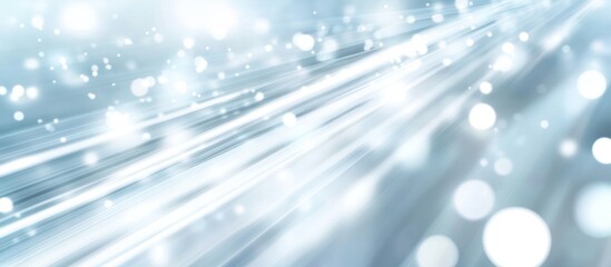 Poster - Abstract shimmering light streaks background in cool blue tones conveys a sense of ethereal movement and sparkling energy