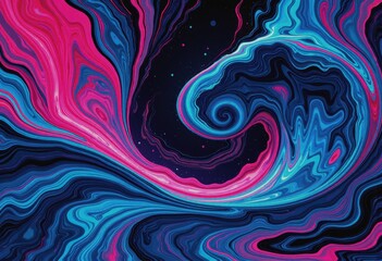 Fototapete - Abstract textural composition with vibrant swirling colors and grain effects