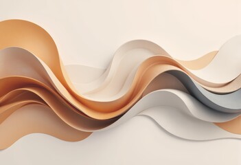 Poster - Abstract fluid art featuring smooth curves in warm tones