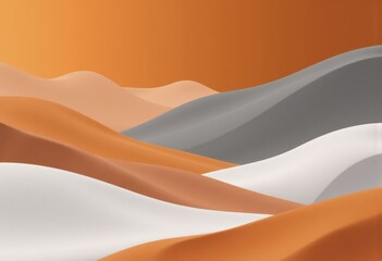 Poster - Abstract landscape featuring bold combinations of orange, gray, and white hues