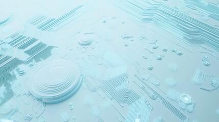 Poster - Monochrome circuit board with intricate patterns and electronic components
