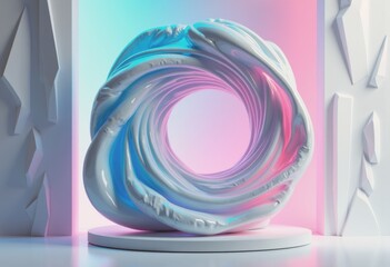 Aufkleber - Abstract sculpture featuring bold colors and experimental artistic techniques