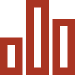 Poster - Three red rectangular bar graphs with white spaces in the center on a white background illustration