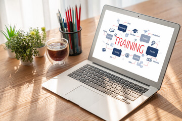 Poster - E-learning website with sofware for student to study online on the internet network snugly