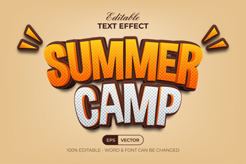 Aufkleber - Summer Camp Text Effect 3D Curved Style.